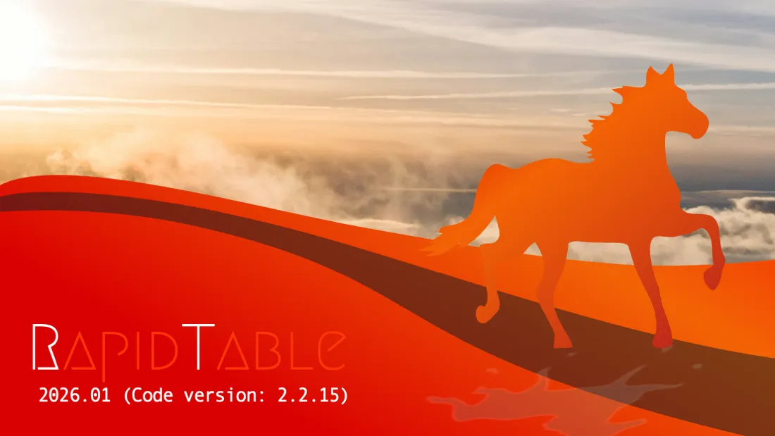 RapidTable 2026.01 をリリース