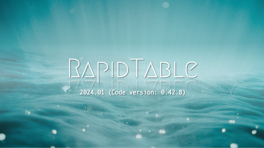 RapidTable 2024.01 をリリース